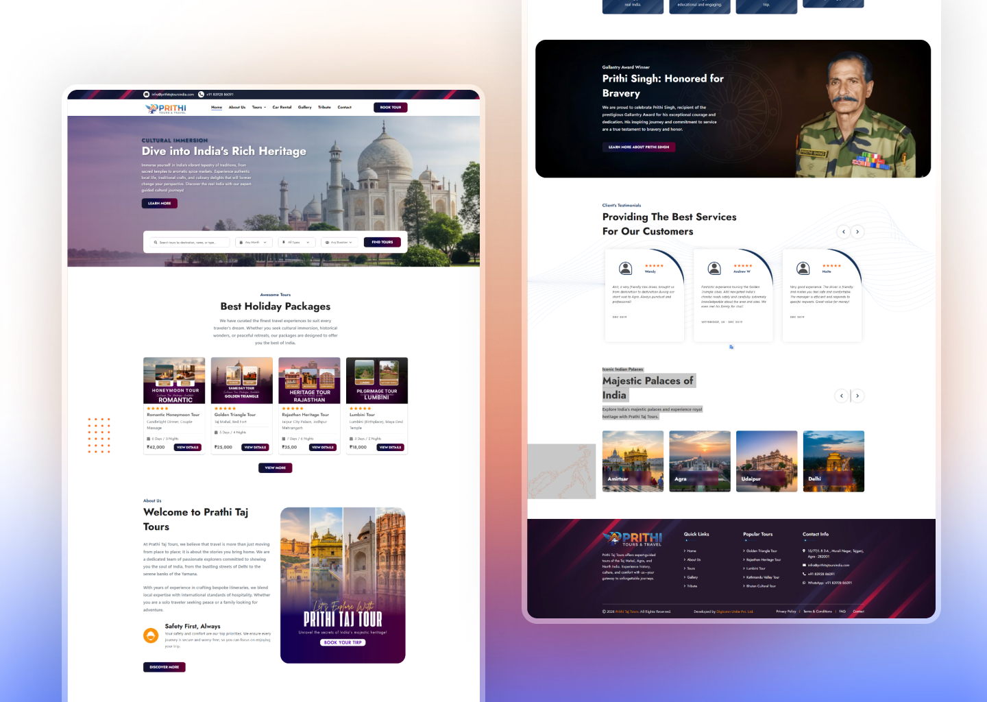 Prathi Taj Tours - Tour and Travel Website